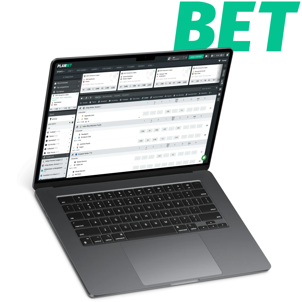 On the official PLANBET website you can bet on cricket.