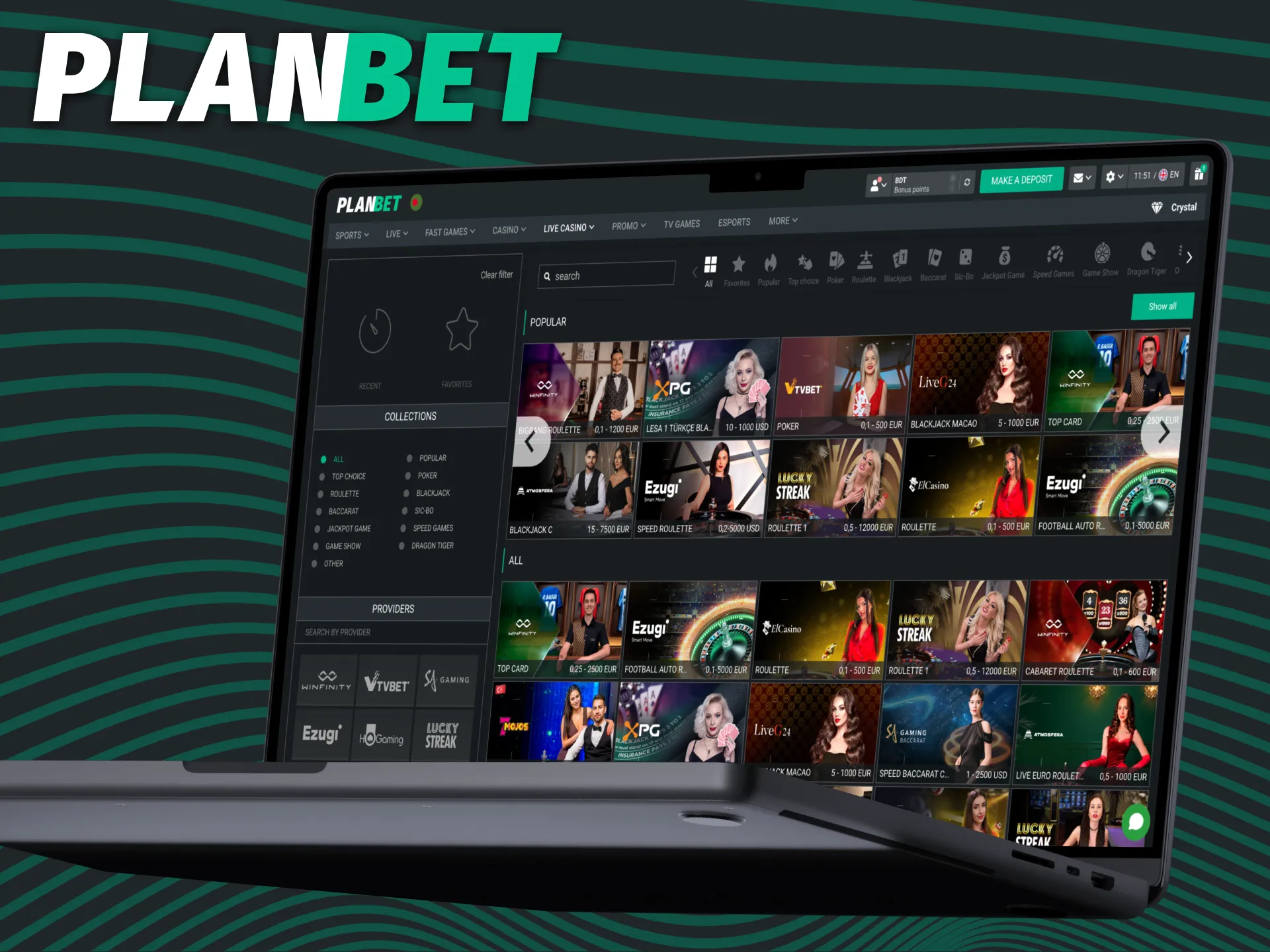 Play online casino at PLANBET official website.