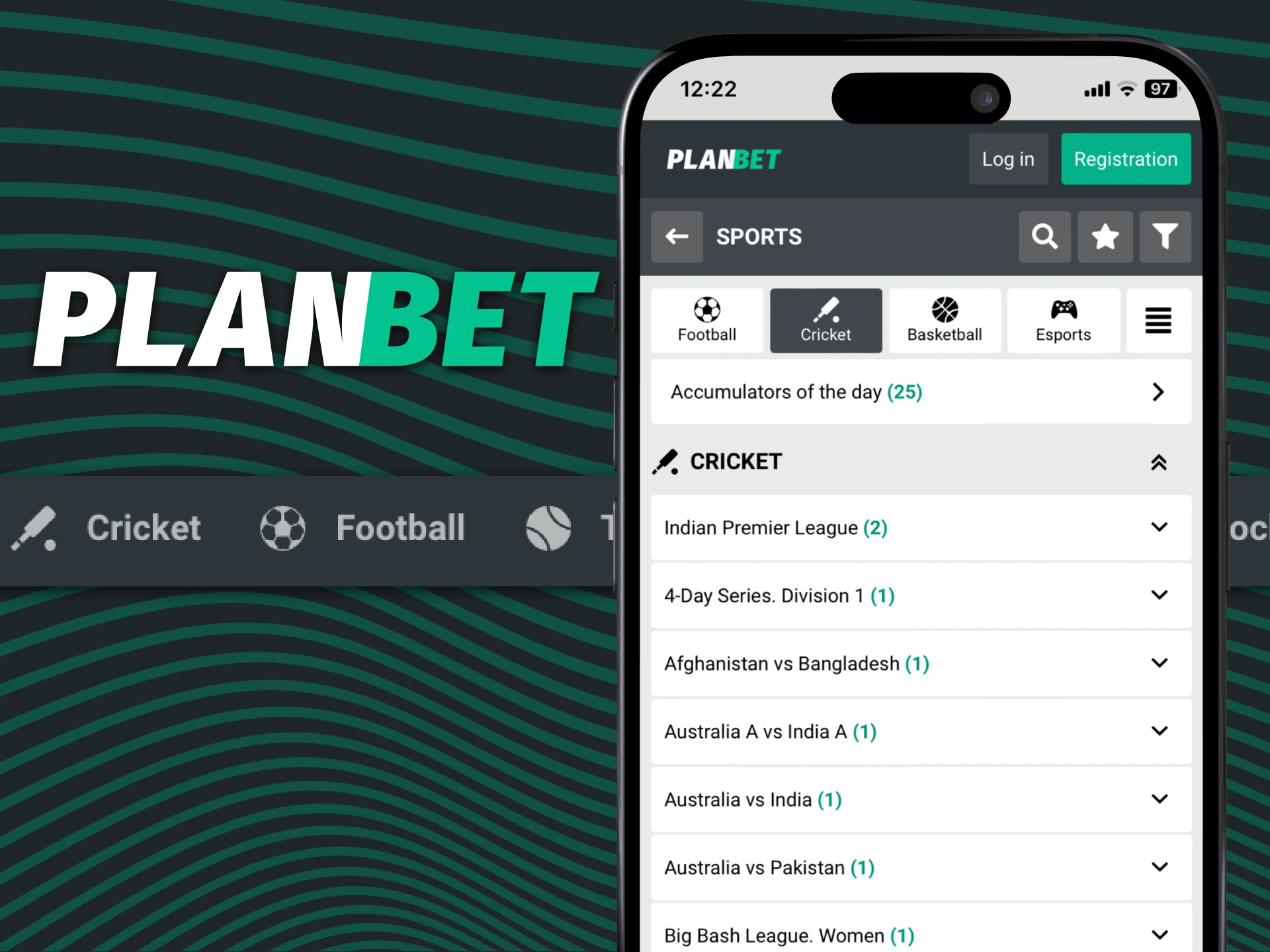 The PLANBET mobile app offers betting on dozens of sports.