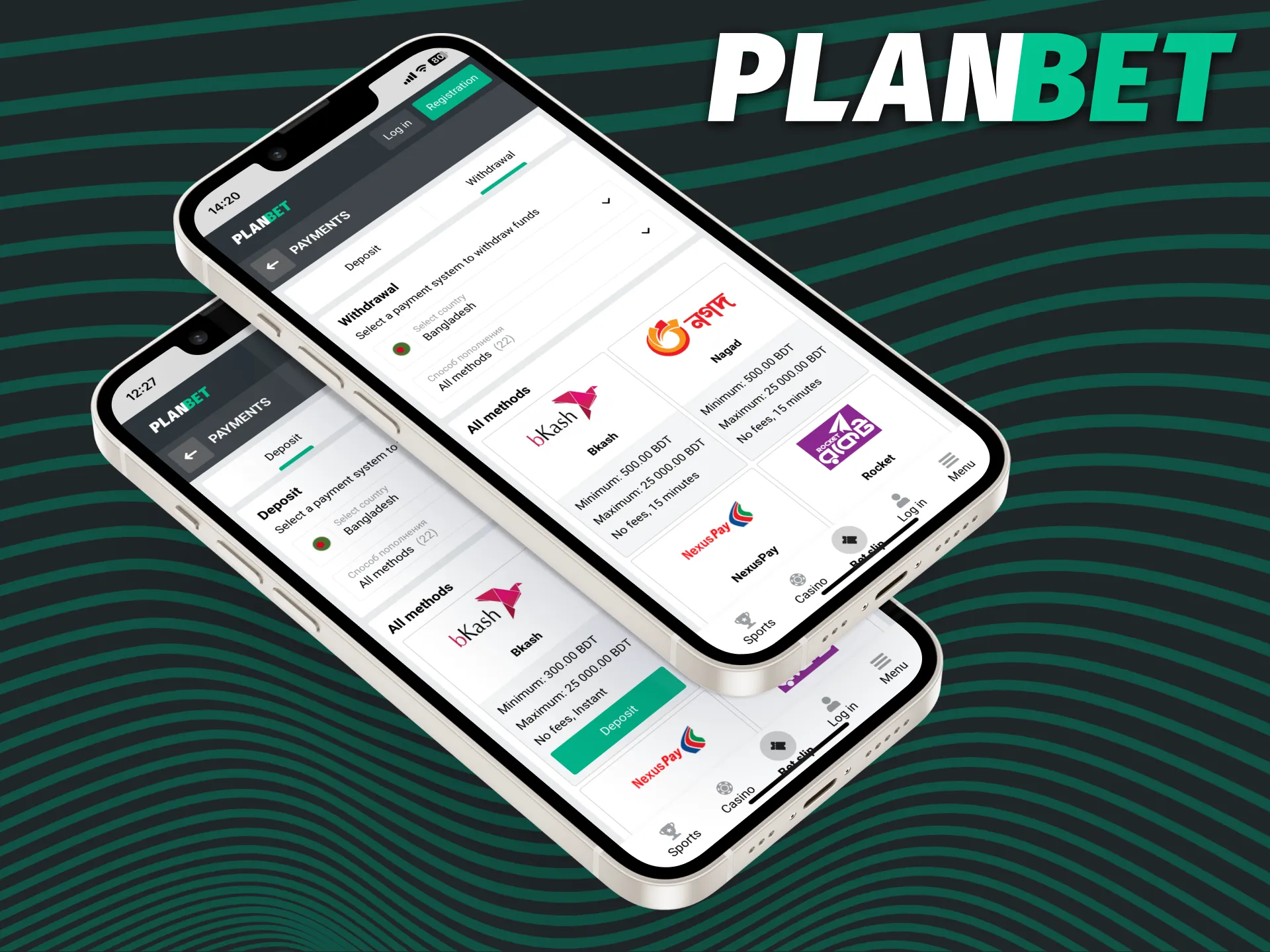 Make deposits and withdraw money in the PLANBET app.