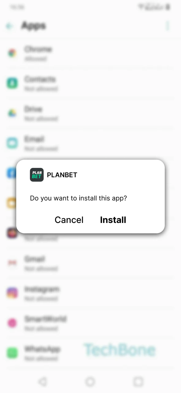 Install the PLANBET mobile application.