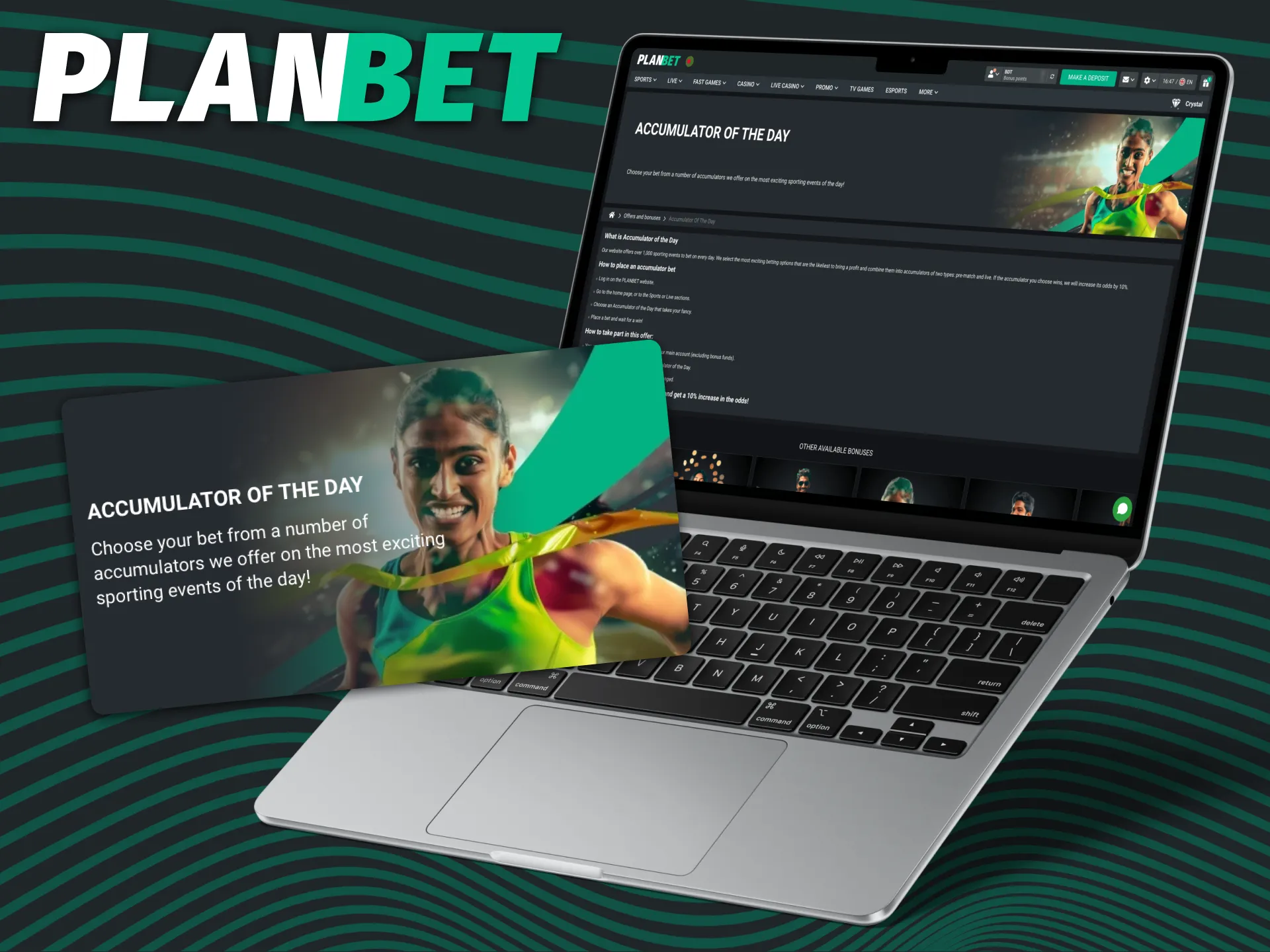 Place a bet and get accumulator of the day bonus at PLANBET.