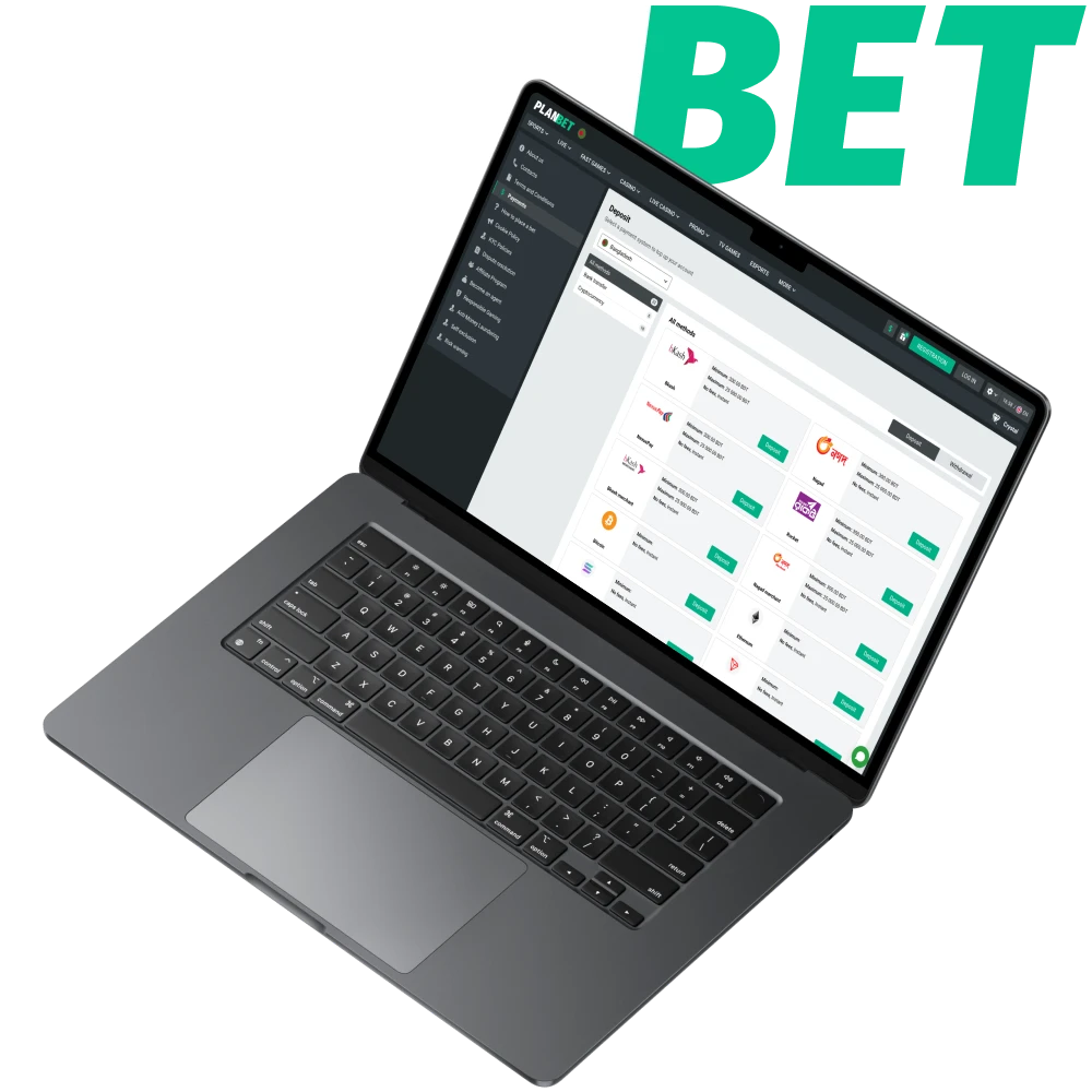 Make deposits and withdraw money on PLANBET.