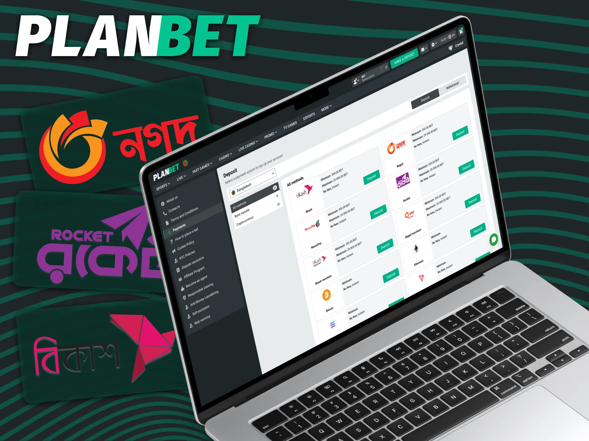 You can use bank cards and cryptocurrencies for payments at PLANBET.