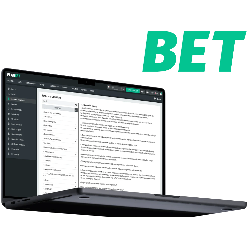 PLANBET reminds you that gaming should be responsible.