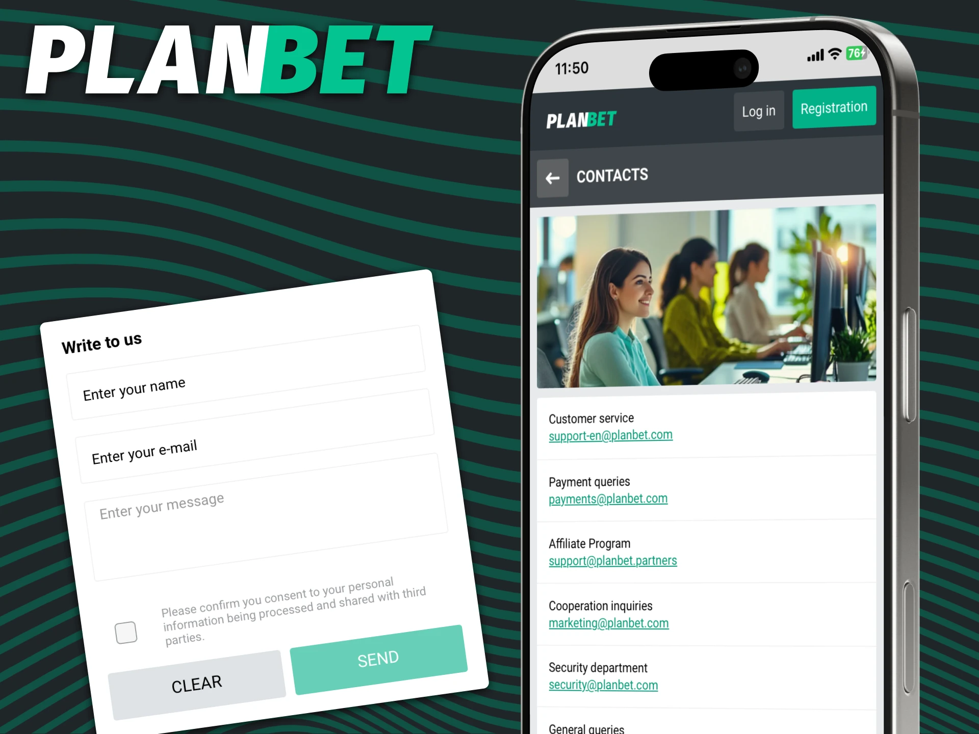 Contact PLANBET support by e-mail.