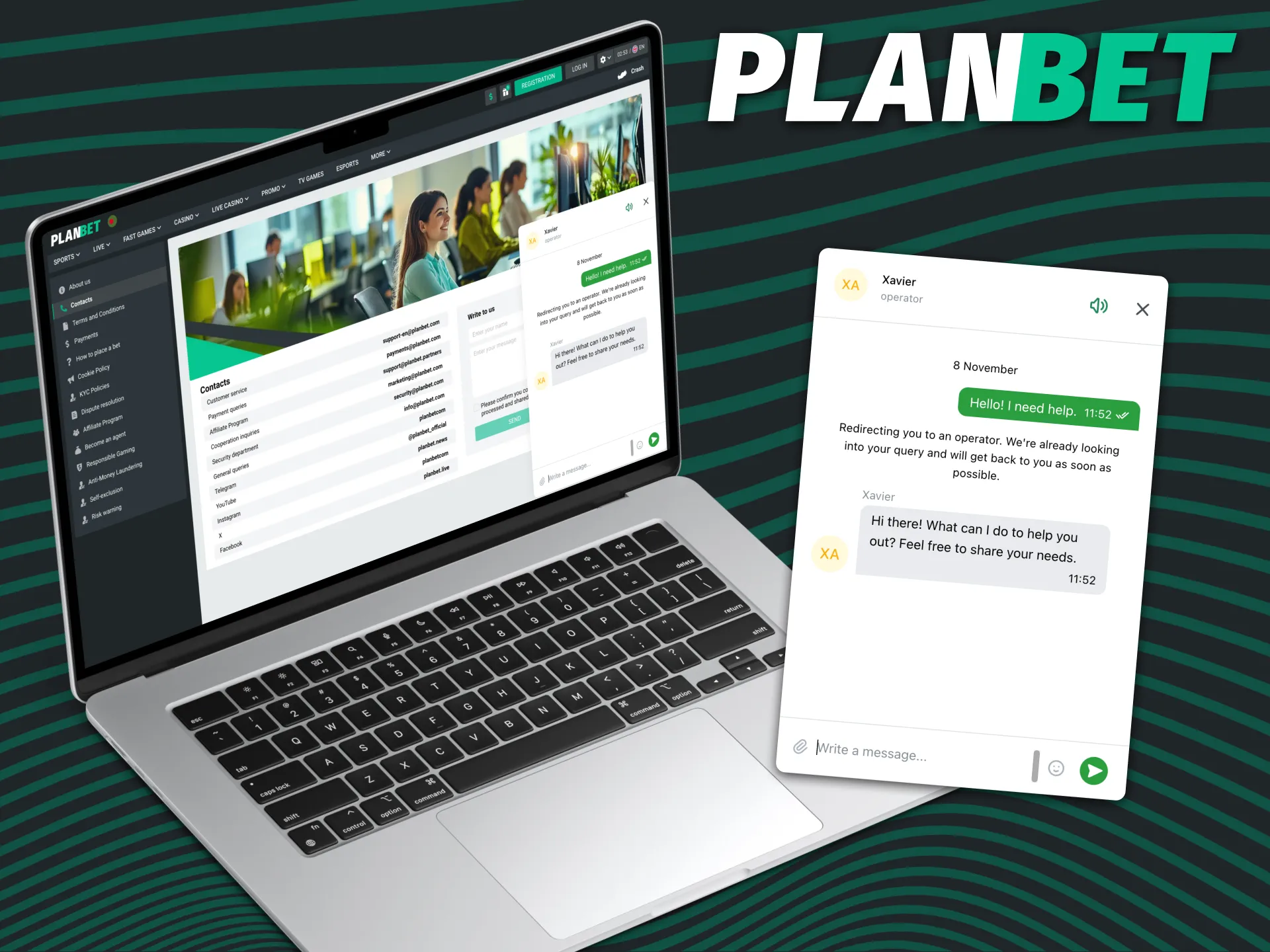 Use PLANBET online chat if you have questions.