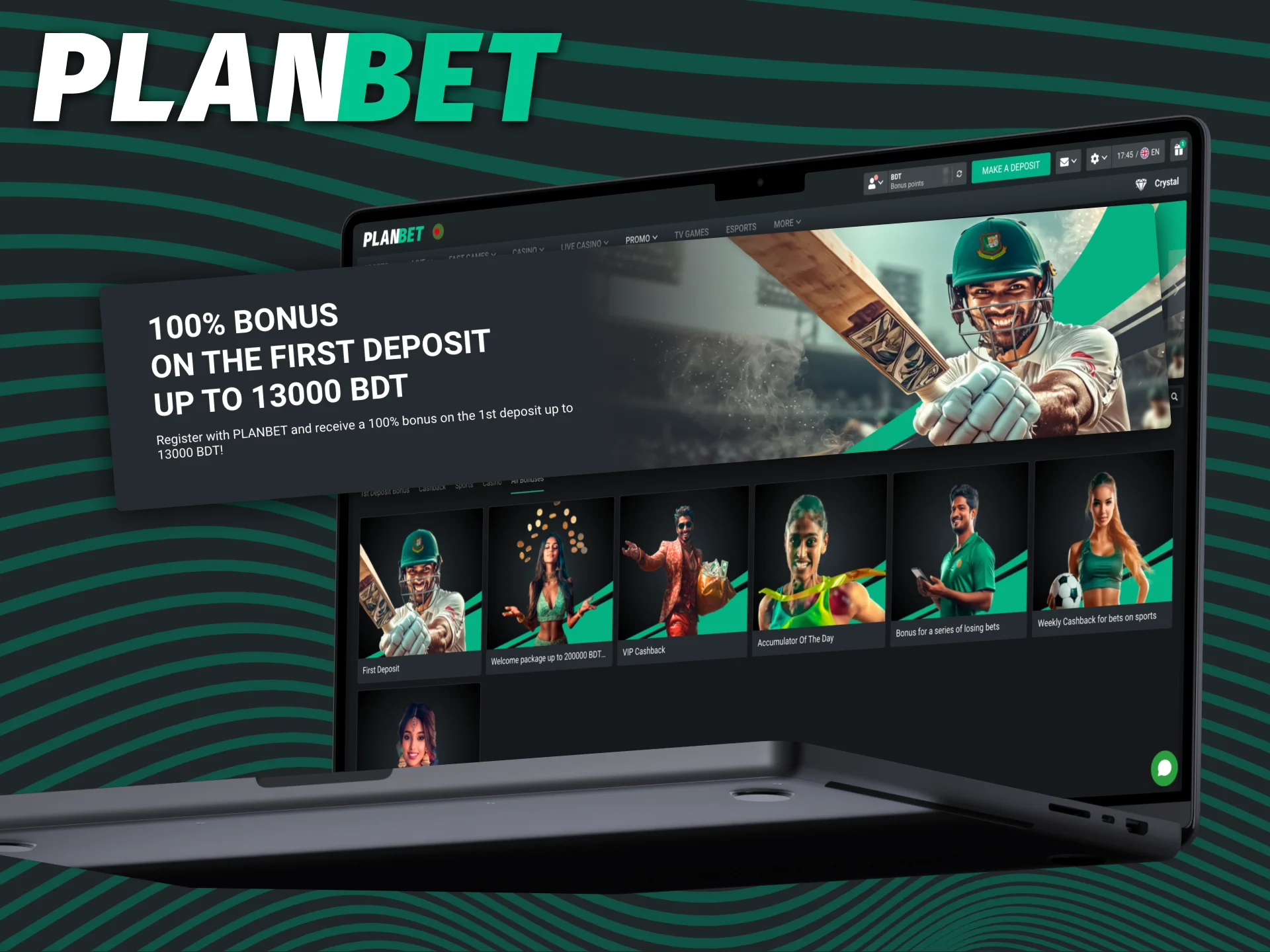 Activate PLANBET welcome bonus on your first deposit.