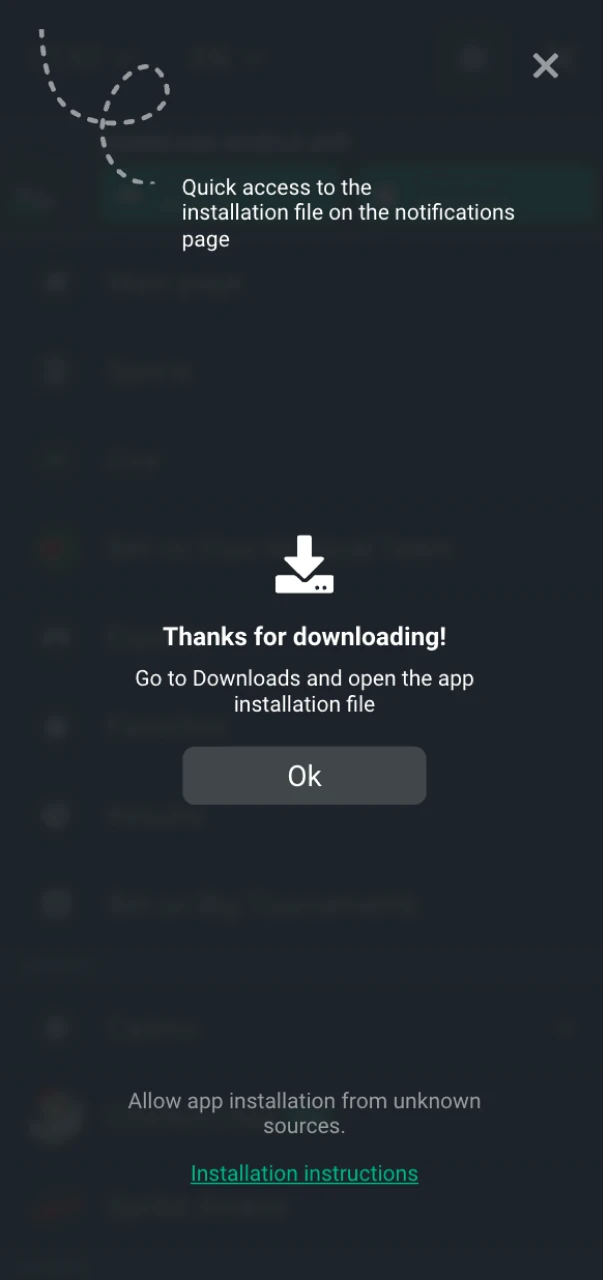 Download and install the Planbet app to enjoy mobile E-Sports betting.