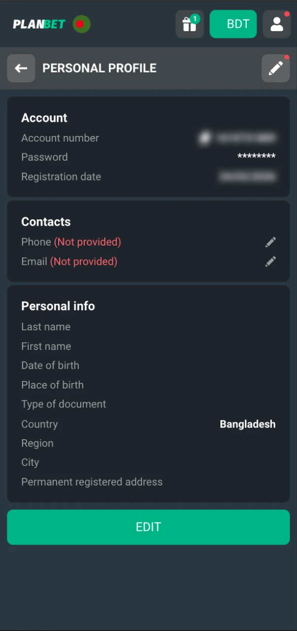 Complete the Planbet account verification to bet on tennis safely.