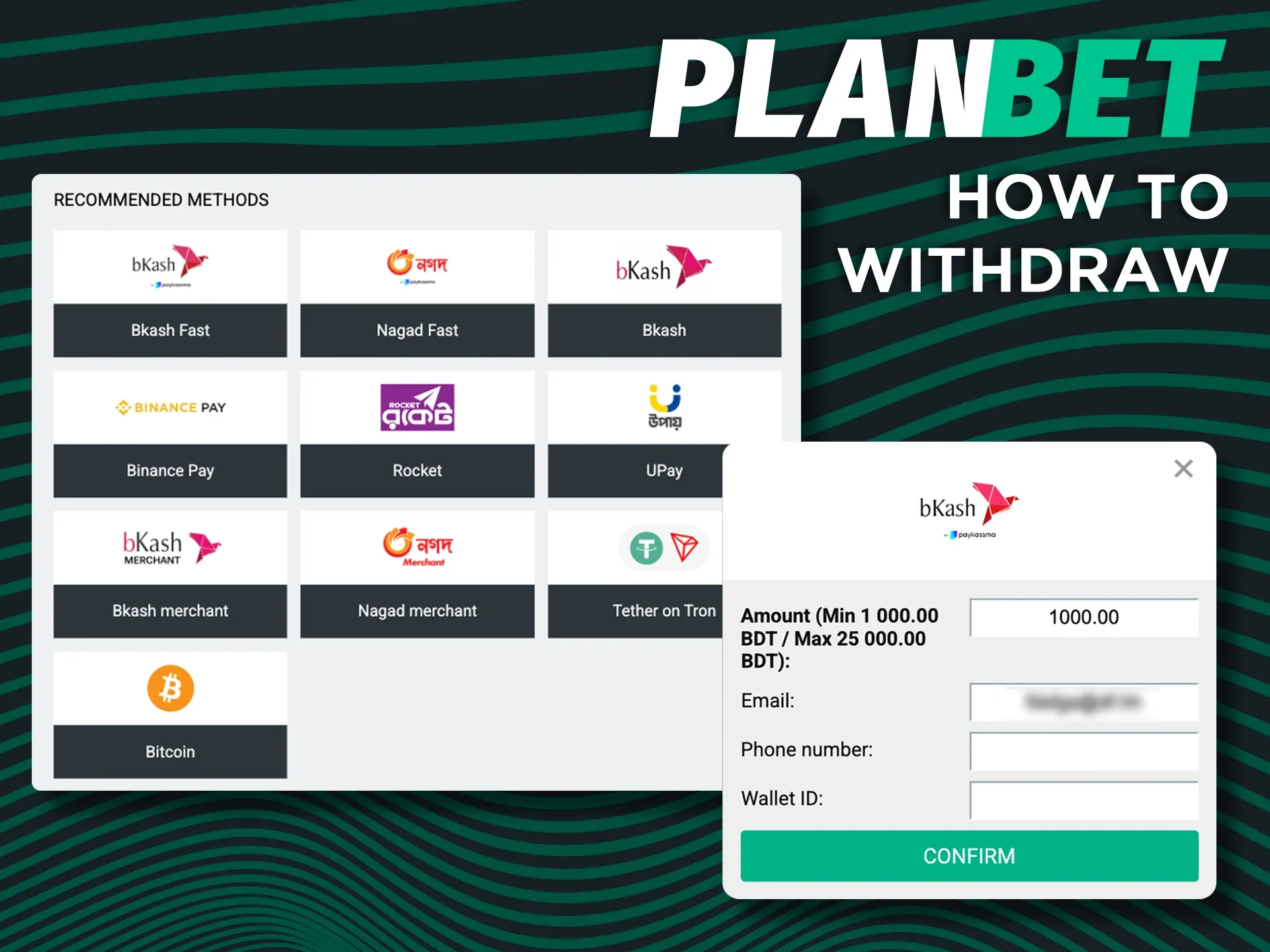 Learn how to get instant winnings to your account from Planbet.